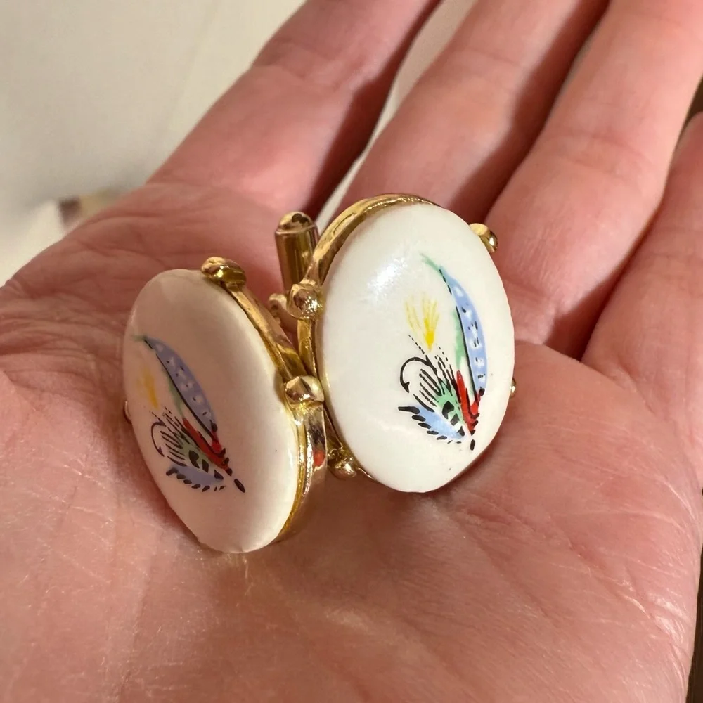 Vintage 1960 70’s MCM Eclectic Grandpa Oversized Fishing Cufflinks
